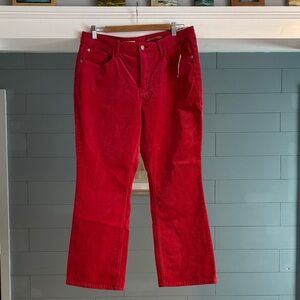 NWT Pilcro Anthropologie Straight Leg Corduroy in Raspberry